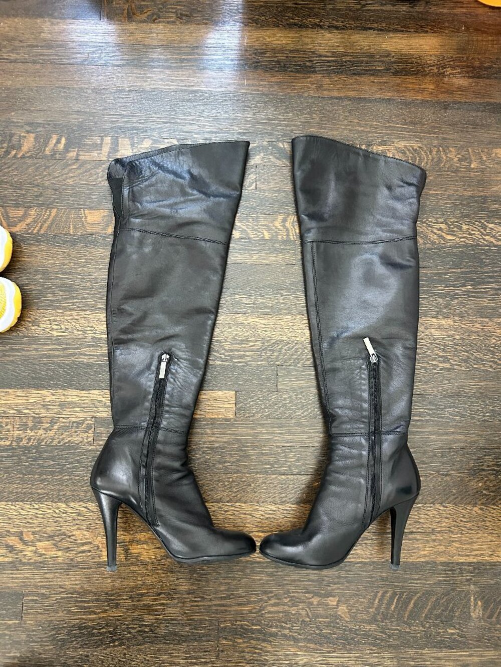 Vero Cuoio Black Leather Stiletto Knee High Boots size 7